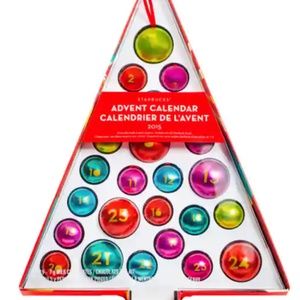 STARBUCKS Advent Calendar Tin Ornament Balls 1-25,